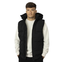 PIT BULL "Patton" Quilted Hooded Vest - Black