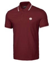 Polo Koszulka PIT BULL Slim Logo Striped - burgundy