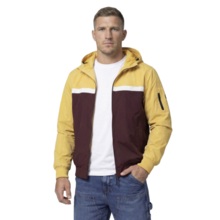 PIT BULL "2 Color Longwood" Men's Hooded Transitional Jacket - Yellow/Off-White/Burgundy