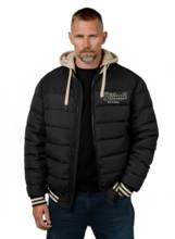 Kurtka zimowa męska z kapturem PIT BULL "HIDDEN" - czarny