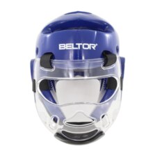 Kask piankowy z maską Beltor "TYTAN" - niebieski
