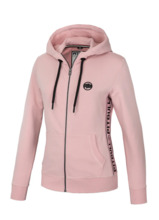 French Terry women&#39;s sweatshirt with hood &quot;La Deta&quot; - pink