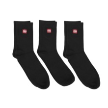Skarpety PIT BULL High Ankle Logo cienkie 3-pak - czarny