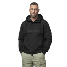 PIT BULL "MEANDRO" transitional hooded kangaroo jacket - black