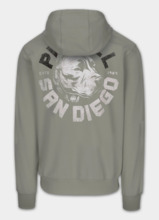 Men&#39;s Zip-Up Hoodie PIT BULL &quot;DOG SD&quot; - Sage