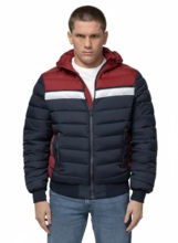 Kurtka zimowa pikowana z kapturem PIT BULL "RUBIO" - granatowy