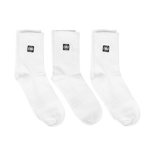 PIT BULL High Ankle Logo Thin Socks 3-Pack - White