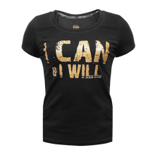 BELTOR BW T-SHIRT LADIES SLIM "I CAN AND I WILL"  czarny/black    S   B0690 *