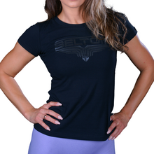 BELTOR BW T-SHIRT LADIES SLIM  "BLACK ON BLACK "  czarny/black   S B0100
