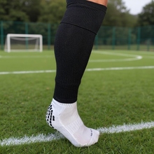 Getry piłkarskie czarne skarpety bez stóp