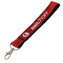 BELTOR SMYCZ KRÓTKA WZMOCNIONA Z RYBKĄ / KEY HOLDER "CLEVER STORNG" 25mm - czerwono-czarna/red-black B2165