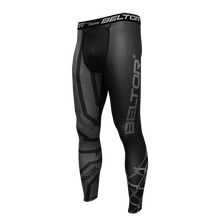 BELTOR BW LEGGINSY / LONG PANTS "GRAPPLER"  L czarny/szary - black/gray B0320 *