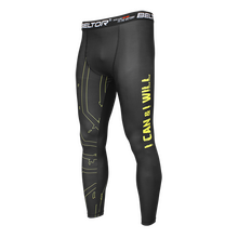 BELTOR BW LEGGINSY / LONG PANTS "I CAN AND I WILL 01"   M czarny/żółty - black/yellow B0650 *