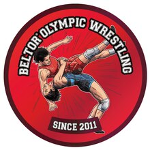 BELTOR WRESTLING MAGNES / MAGNET "OLYMPIC SUPLEX WOMEN RED" 60x60mm  B4166