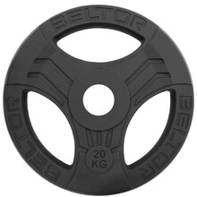 BELTOR OBCIĄŻENIE ŻELIWNE KIEROWNICA "FASTGRIP" / IRON HANDLE PLATES 51,5mm / 20kg CZARNE / BLACK B1625