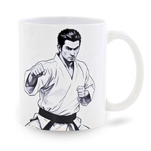 BELTOR KARATE KUBEK / MUG "KARATE WE DO 01" biały - white  B3160
