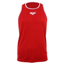 BELTOR BW KOSZULKA BOKSERSKA NA RAMIĄCZKACH / TANK TOP "BOXING ALPHA"  czerwony/biały - red/white  L  B2699 *