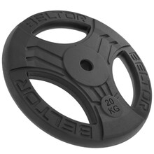 BELTOR OBCIĄŻENIE ŻELIWNE KIEROWNICA "FASTGRIP" / IRON HANDLE PLATES 26mm / 20kg CZARNE / BLACK B1615