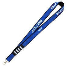BELTOR BJJ SMYCZ / KEY HOLDER PREMIUM "BRAZILIAN JIU-JITSU" niebieski - blue pas do BJJ z czarnym podszyciem! szer. 2,5cm  B3180 *