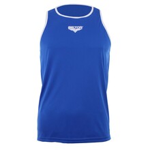 BELTOR BW KOSZULKA BOKSERSKA NA RAMIĄCZKACH / TANK TOP "BOXING ALPHA"  niebieski/biały - blue/white  XXXL  B2694 *