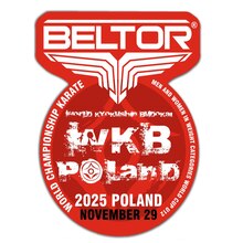 BELTOR KARATE MAGNES / KARATE MAGNET "BELTOR RED CIRCLE WORLD CUP WKB 2025" 55x70mm  B4017