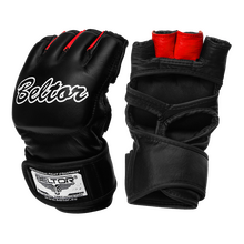 BELTOR RĘKAWICE MMA / MMA GLOVES    "BLADE"        S - czarny/czerwony - black/red B0753