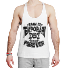 BELTOR BW T-SHIRT STRINGER "PAIN IS TEMPORARY PRIDE IS FOREVER" biały/white     S  B0810 *