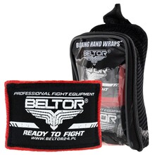 BELTOR OWIJKI BOKSERSKIE ELASTYCZNE / ELASTICATED BOXING HAND WRAPS 3m - czerwony/red B0140