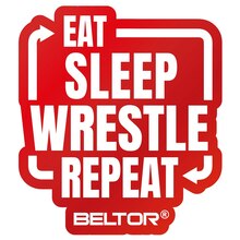BELTOR WRESTLING MAGNES / MAGNET "ROUTINE RED" 55x61mm  B4170