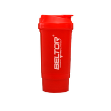 BELTOR SHAKER 500 ml + KOMORA / STORAGE "I CAN AND I WILL" - czerwony/red B1202 *