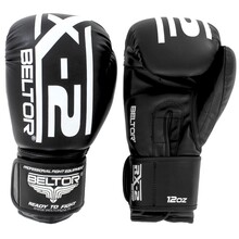 BELTOR RĘKAWICE BOKSERSKIE / BOXING GLOVES "RX-2" czarno-biały/black-white 10oz B1826