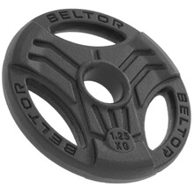 BELTOR OBCIĄŻENIE ŻELIWNE KIEROWNICA "FASTGRIP" / IRON HANDLE PLATES 26mm /  1,25kg CZARNE / BLACK B1611