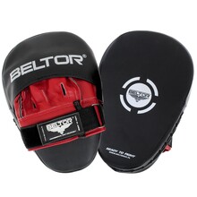 BELTOR TARCZE TRENERA ŁAPY PROFILOWANE - FOCUS MITTS CURVED "THORN" czarny/czerwony - black/red B2601