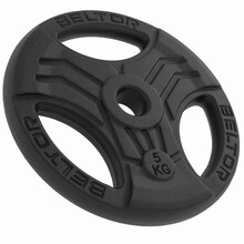 BELTOR OBCIĄŻENIE ŻELIWNE KIEROWNICA "FASTGRIP" / IRON HANDLE PLATES 31mm /  5kg CZARNE / BLACK B1618