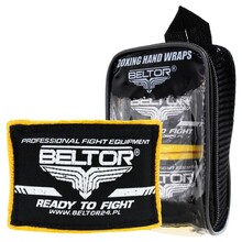 BELTOR OWIJKI BOKSERSKIE ELASTYCZNE / ELASTICATED BOXING HAND WRAPS 4m - żółty/yellow B0154
