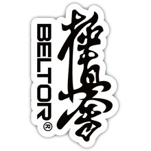 BELTOR KARATE MAGNES / KARATE MAGNET "BELTOR KANJI KYOKUSHINKAI" black on white - czarne logo na białym tle 48x80mm  B3992