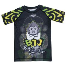 BELTOR BW RASHGUARD SHORT SLEEVE "BJJ GORILLA KID" czarny/black 146 B2136