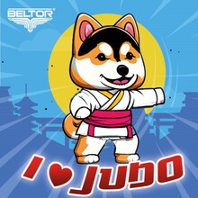 BELTOR NAKLEJKA VLEPKA PAPIEROWA I LOVE JUDO KIDS 02 w 5x5cm B2600