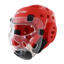BELTOR KASK PIANKOWY Z MASKĄ / FOAM HEAD GUARD WITH MASK "TYTAN"  czerwony - red   M  B3199