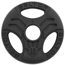 BELTOR OBCIĄŻENIE ŻELIWNE KIEROWNICA "FASTGRIP" / IRON HANDLE PLATES 51,5mm /  2,5kg CZARNE / BLACK B1622