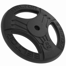 BELTOR OBCIĄŻENIE ŻELIWNE KIEROWNICA "FASTGRIP" / IRON HANDLE PLATES 29mm / 20kg CZARNE / BLACK B1610
