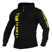 BELTOR BW BLUZA ZIP Z KAPTUREM / ZIP HOODIE "I CAN & I WILL"   M czarny/black B0861 *