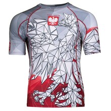 Short Sleeve Rashguard Polska Grey-red