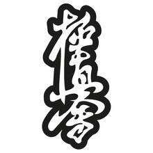 BELTOR KARATE MAGNES / KARATE MAGNET "KANJI KYOKUSHINKAI" white on black - białe logo na czarnym tle 36x80mm  B4000