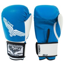 BELTOR RĘKAWICE BOKSERSKIE / BOXING GLOVES "TIGER" 14oz niebieski/blue B0833