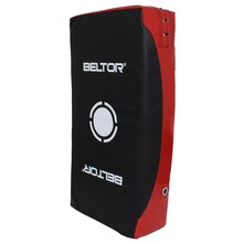 BELTOR TARCZA DO KOPNIĘĆ PROFILOWANA / KICK SHIELD CURVED "ESCUDO" czarny/czerwony - black/red 75x35x16cm  B3104