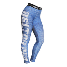 BELTOR BW LEGGINSY DAMSKIE / LADIES LEGGINGS "BLUE JEANS"    S niebieski/ blue B0787 *