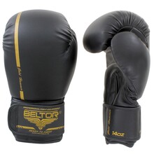 BELTOR RĘKAWICE BOKSERSKIE / BOXING GLOVES "GOLD HAMMER" czarny-złoty/black-gold 10oz B1808
