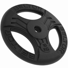 BELTOR OBCIĄŻENIE ŻELIWNE KIEROWNICA "FASTGRIP" / IRON HANDLE PLATES 31mm / 10kg CZARNE / BLACK B1619