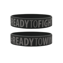 BELTOR OPASKA SILIKONOWA / WRISTBAND "READY TO WIN - READY TO FIGHT" - szara/gray 20cmx1,7cm One Size  B0335 *